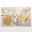 Contenant à grains avec couvercle et tasse à mesurer